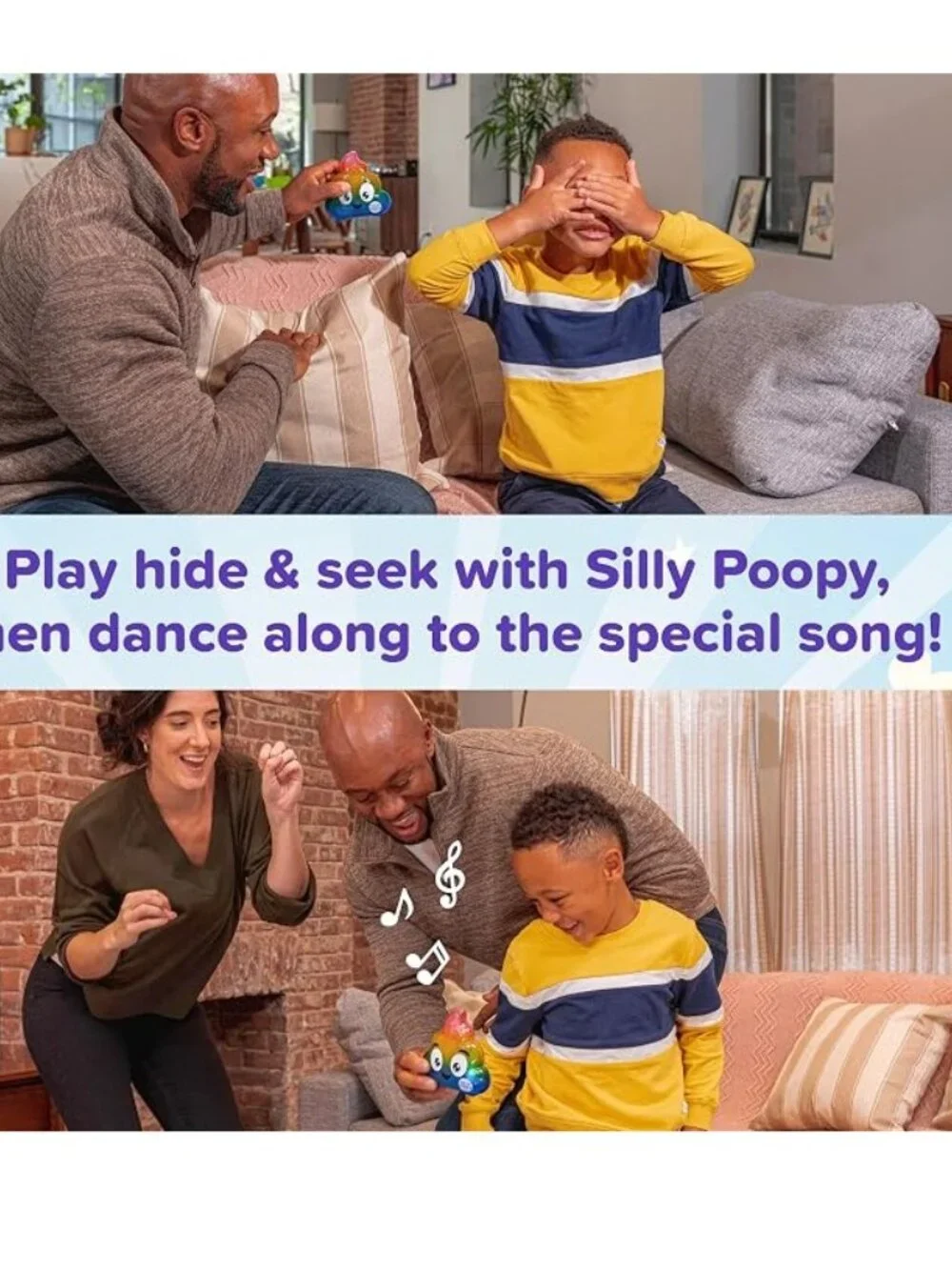 Silly Poopy's Hide & Seek - Talking, Singing, Rainbow Hide & Seek Toy - NEW